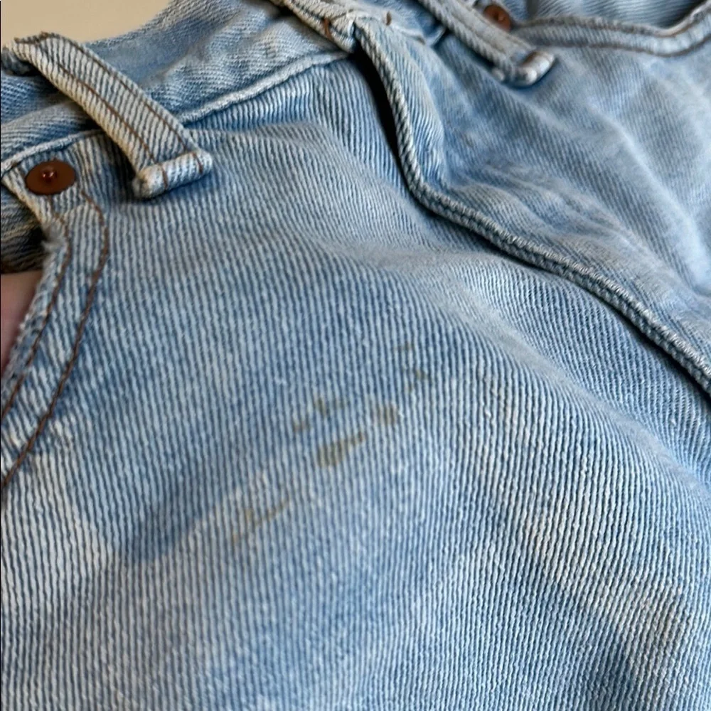 Distressed Light Blue Denim Shorts